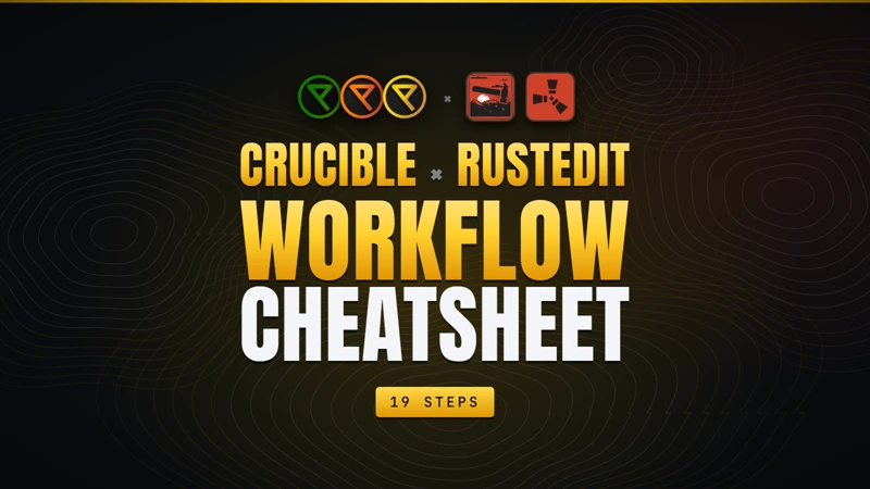 The Crucible and RustEdit workflow cheatsheet title card
